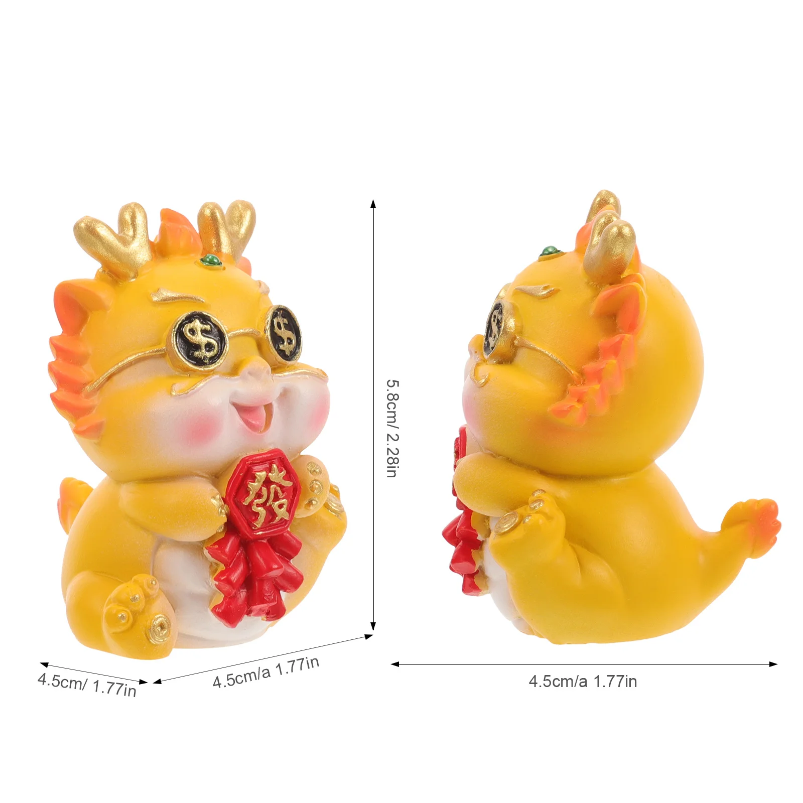 الراتنج التنين زودياك زخرفة 2024 السنة الصينية الجديدة الزخرفية الحرفية لمكتب خزانة الديكور الداخلي تمثال تنين مصغر