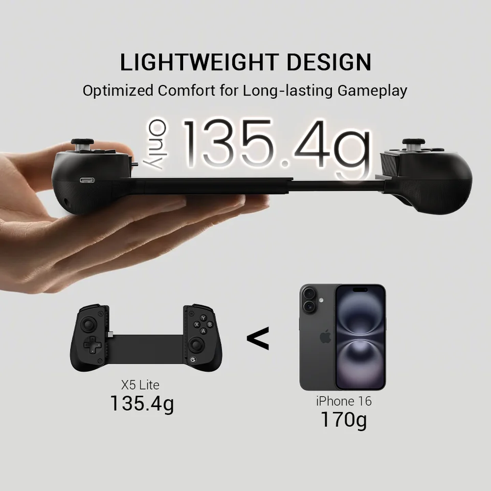 GameSir X5 Lite Controlador de Juego para Android, iPhone 16/15, iPad mini - Palancas de Efecto Hall, Soporte de App para Juegos Móviles 4