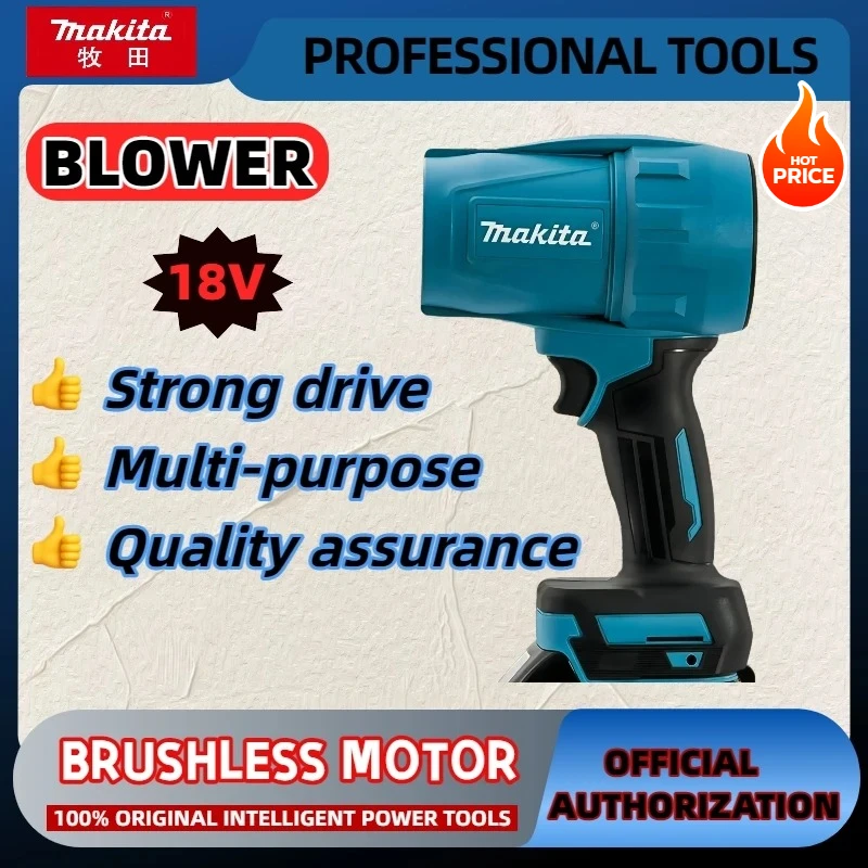 

Makita 18V Electric Air Duster Wind Speed Turbo 30000RPM Violent Blower Turbo Jet Fan Rechargeable with Light Car Cleanin Tool