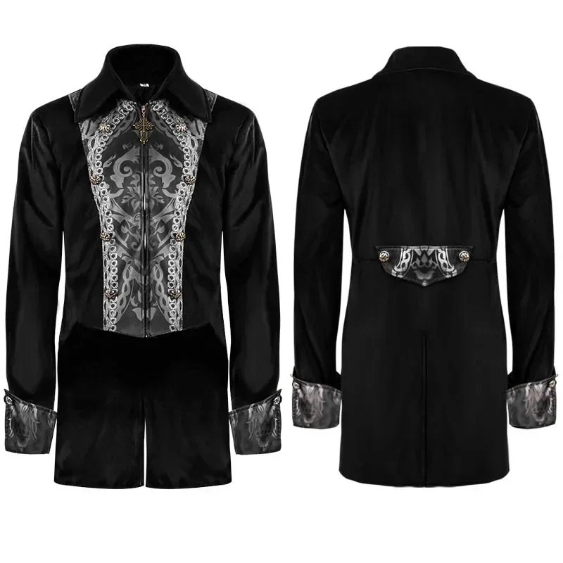 Halloween Medieval Vintage Men's Mid-length Coat Costume