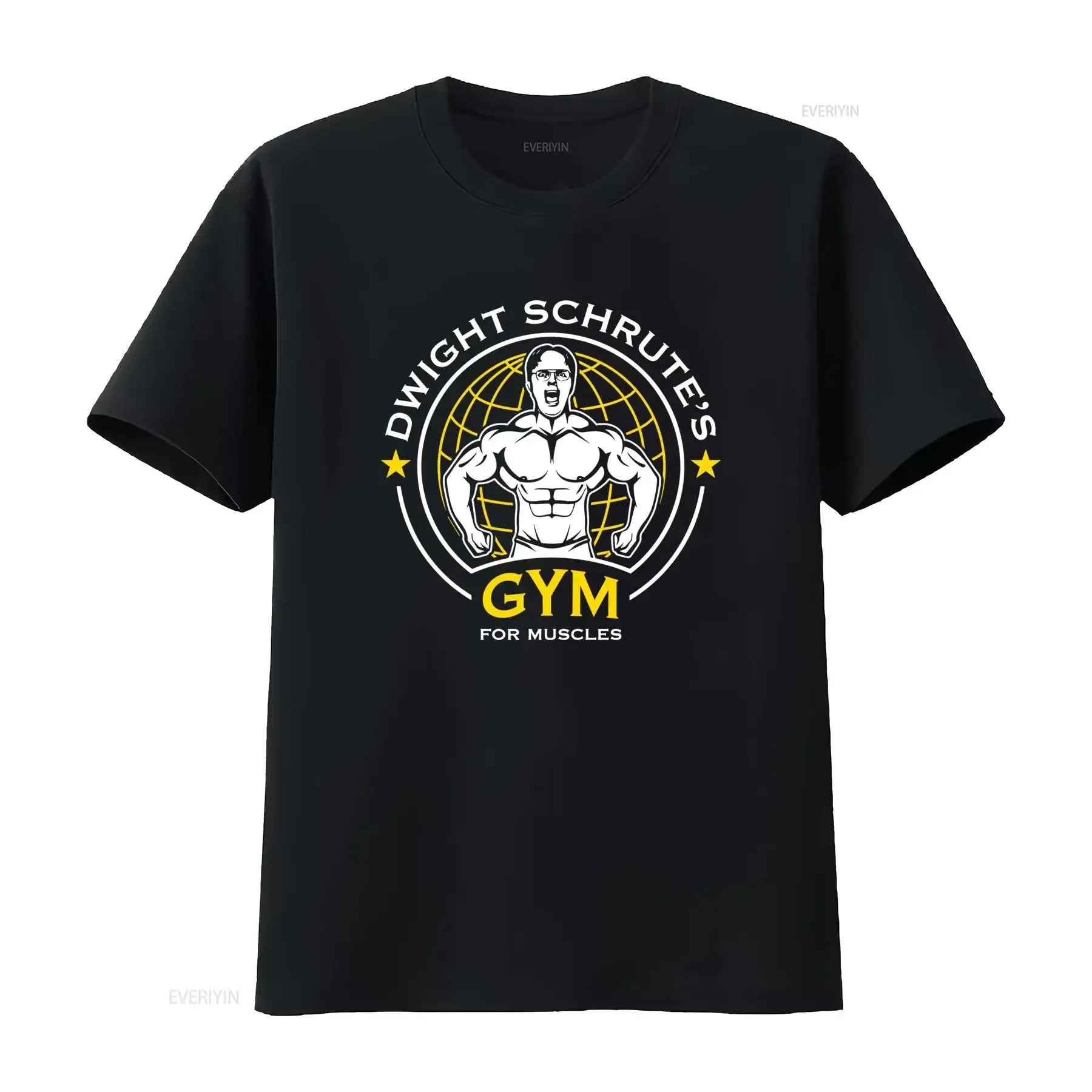 Funny The Office Dwight Schrute Gym Print Casual Workout Fitness T Shirt vintage Washed Stylish fashion graphic Stretched