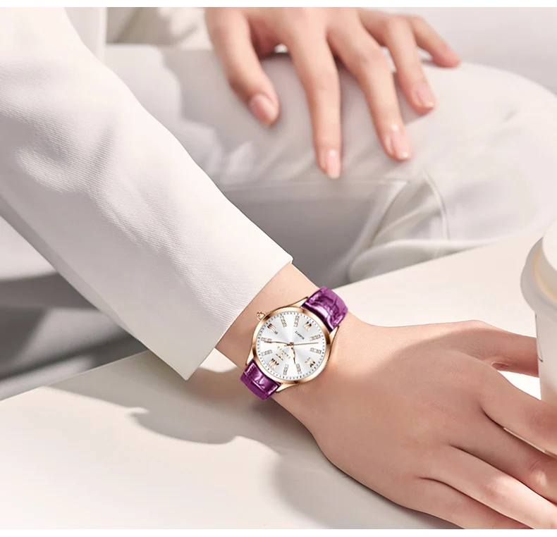 Mini reloj azul para mujer y niña, pulsera de acero inoxidable o cuero, movimiento de cuarzo, a la moda, precio barato