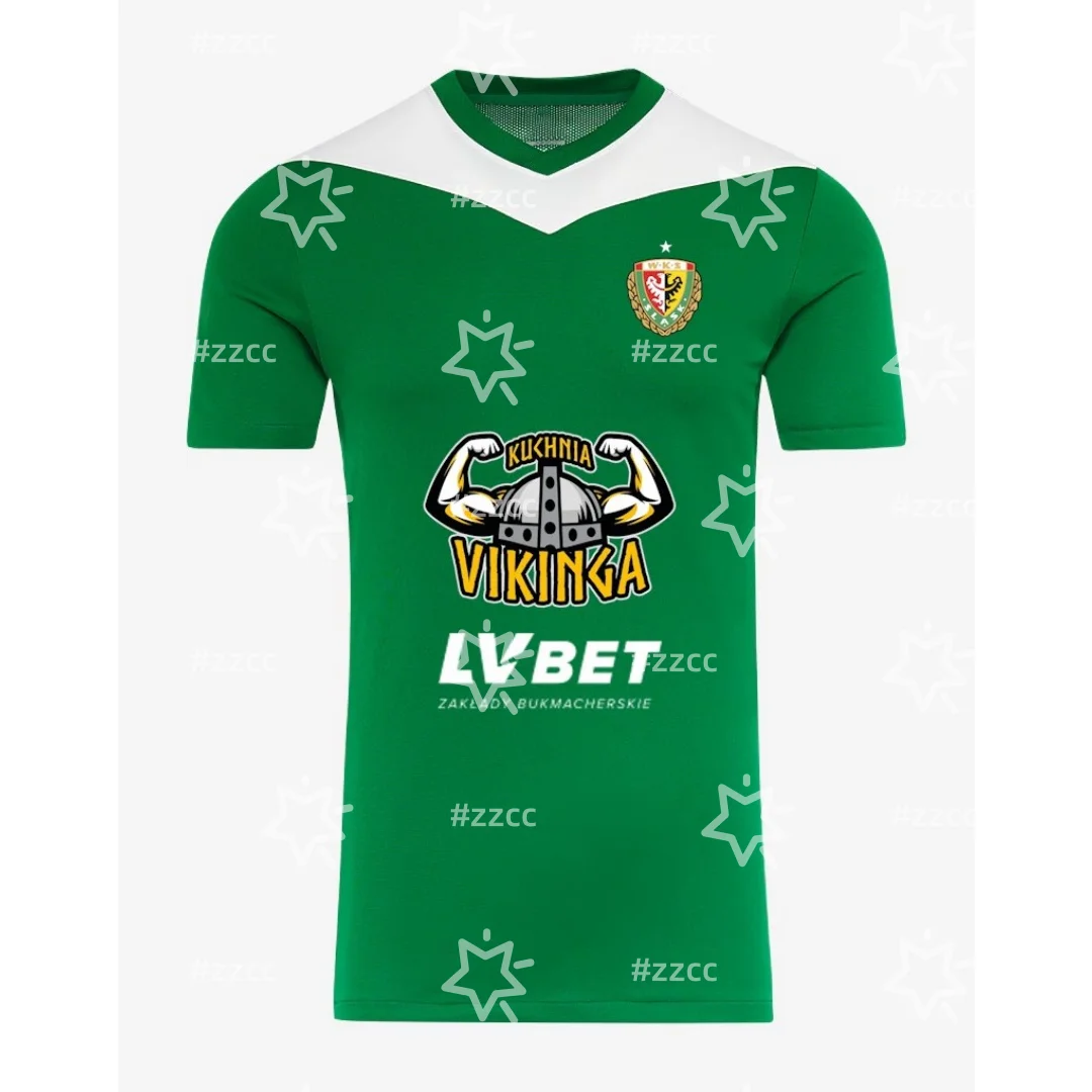 Camiseta de Fútbol del Śląsk de Wroclaw Temporada 25-26, Equipación de Competición, Deportiva de Verano de Secado Rápido, Camiseta para Hombre, Niño y Mujer, Camiseta de Playa ﻿