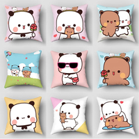 Bubu Dudu Cartoon Bear Pillowcase, Cute Soft Cushion Cover for Living Room Sofa Bedroom Home Decor