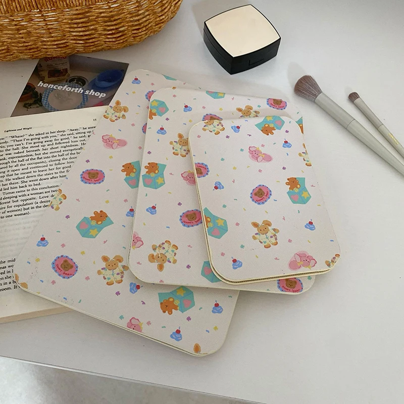 Cartoon Rabbit Bear Foldable Makeup Mirror Portable Cute Mirror Student Dormitory Desktop Small Gift