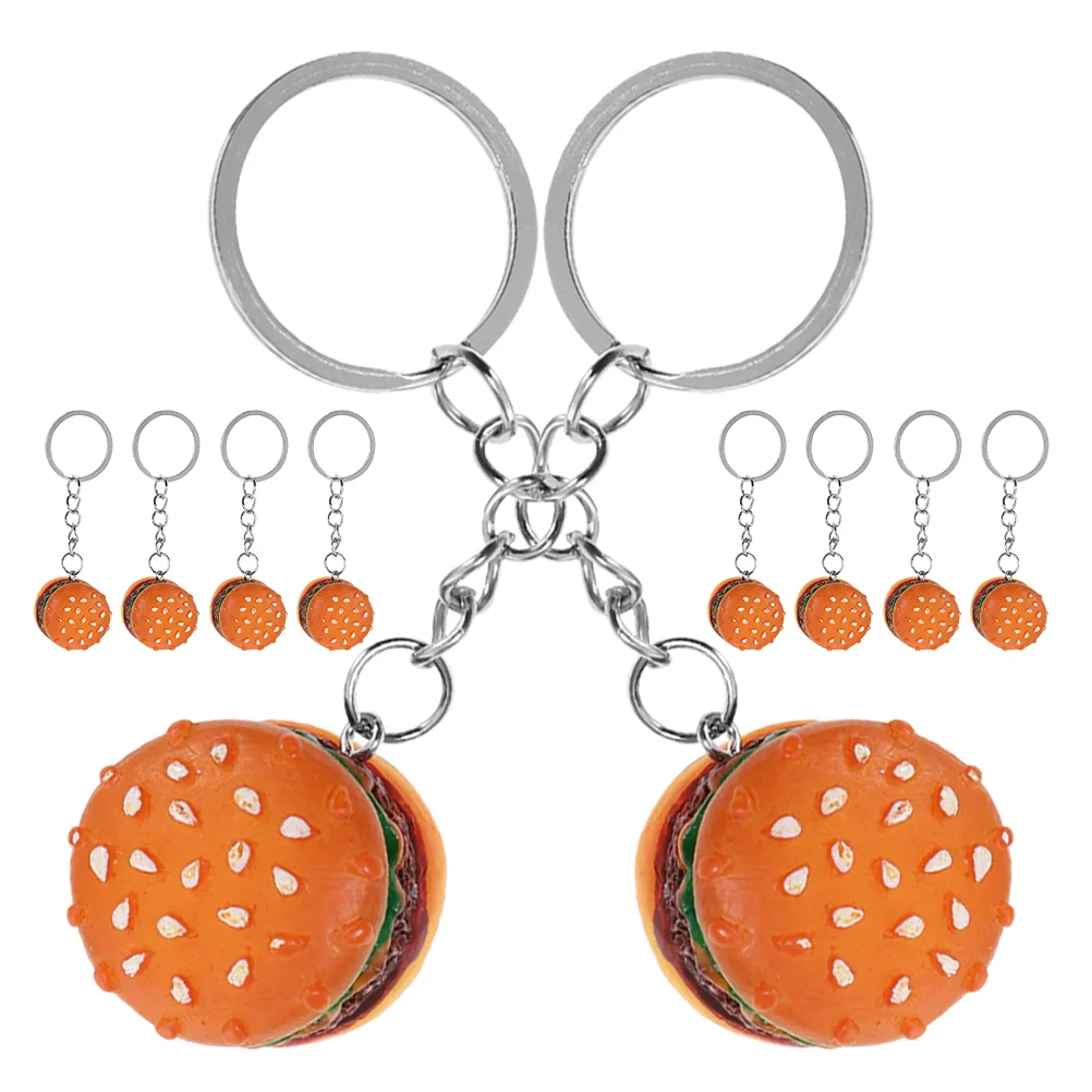 Chain Hamburger Keychain Keyring Hanging Charms Backpack Ornament Lovers Hamburgers