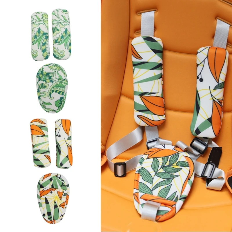 3pcs/set Baby Car Belt Baby Stroller Protective Belt Chirdren Shoulder Strap Cover Pad Protector Pad Soft Cushion Pram Guard