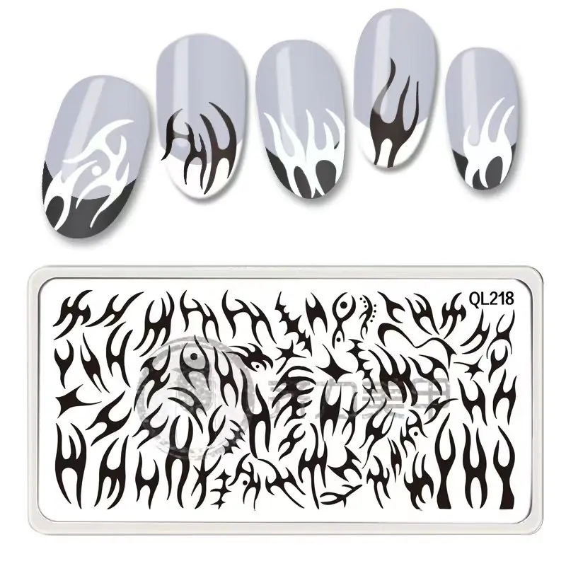 Picture 4: 1PCS Rectangle Nail Stamping Plates Stainless Template Stencils Nail Art Stamp Image Plate Manicure Nail Print Tools