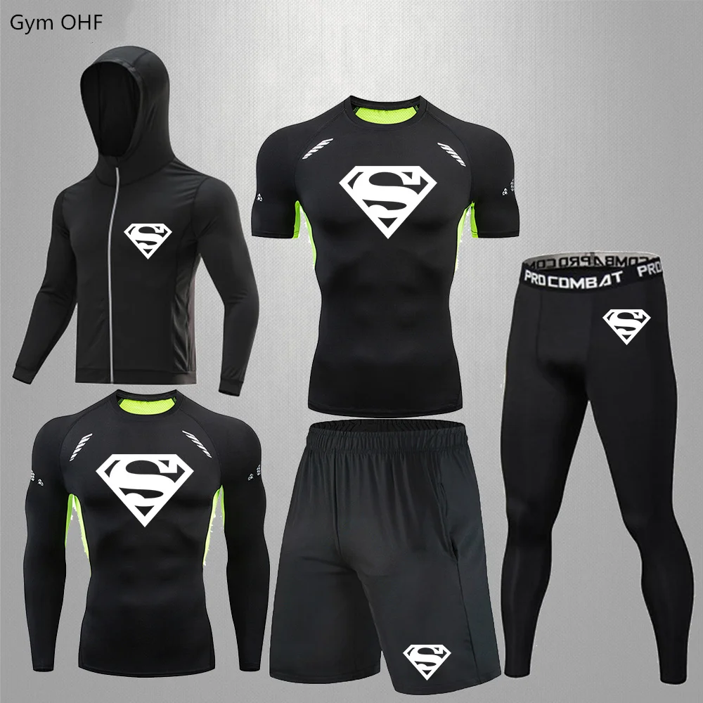 Superheroes Training Sports Fitness Quick Drying Breathable Super elastic Tight fitting Suit for men