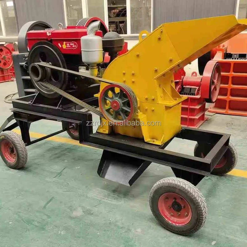 Mobile Rock Crushing Hammer Crusher Price Pc200*300 400*300 Mini Small Gold Ore Stone Grinding Hammer Mill Crusher Machine
