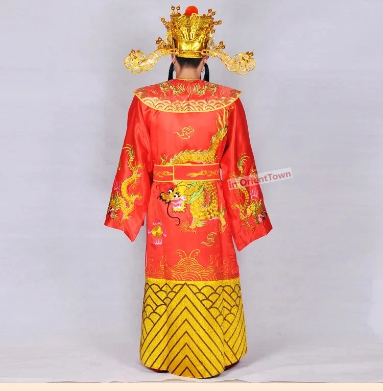 Adults Size Outfit Carnival Lucky Character Mammon Costume The God of Wealth Man Costume Party celebrate Robe Set TV Film Wear