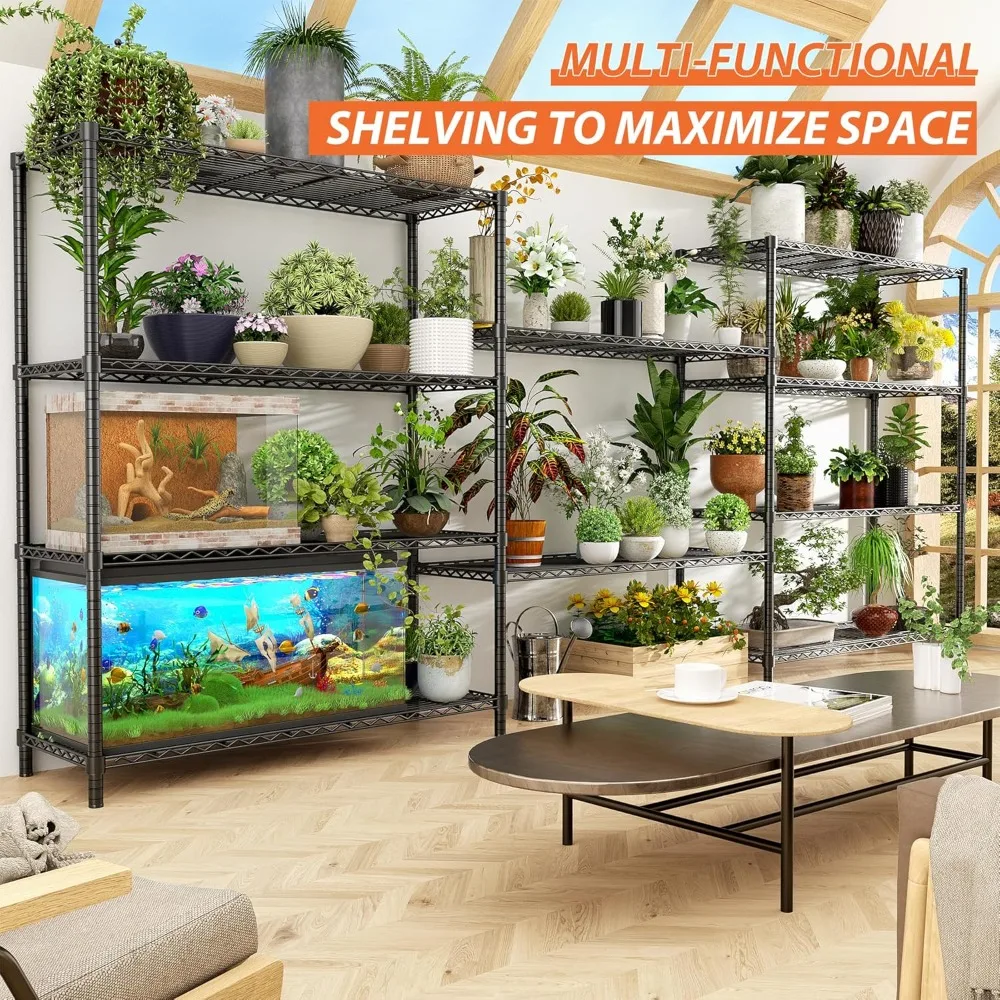 وحدة رفوف أسلاك المرآب شديدة التحمل 48 لتر × 20 عرضًا × 72 ساعة تحمل 2000 رطل، أداة صناعية معدنية قابلة للتعديل مكونة من 5 طبقات