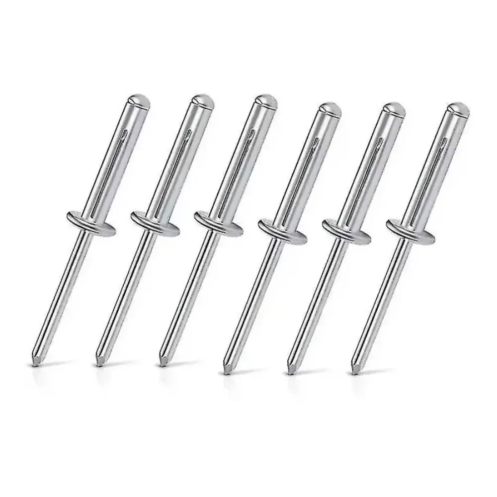 50pcs Durable 3.2mm 4.0mm 4.8mm Folding Blind Rivet Tri-fold Round Head Aluminum Alloy Rivet Silver Exhaust Rivets