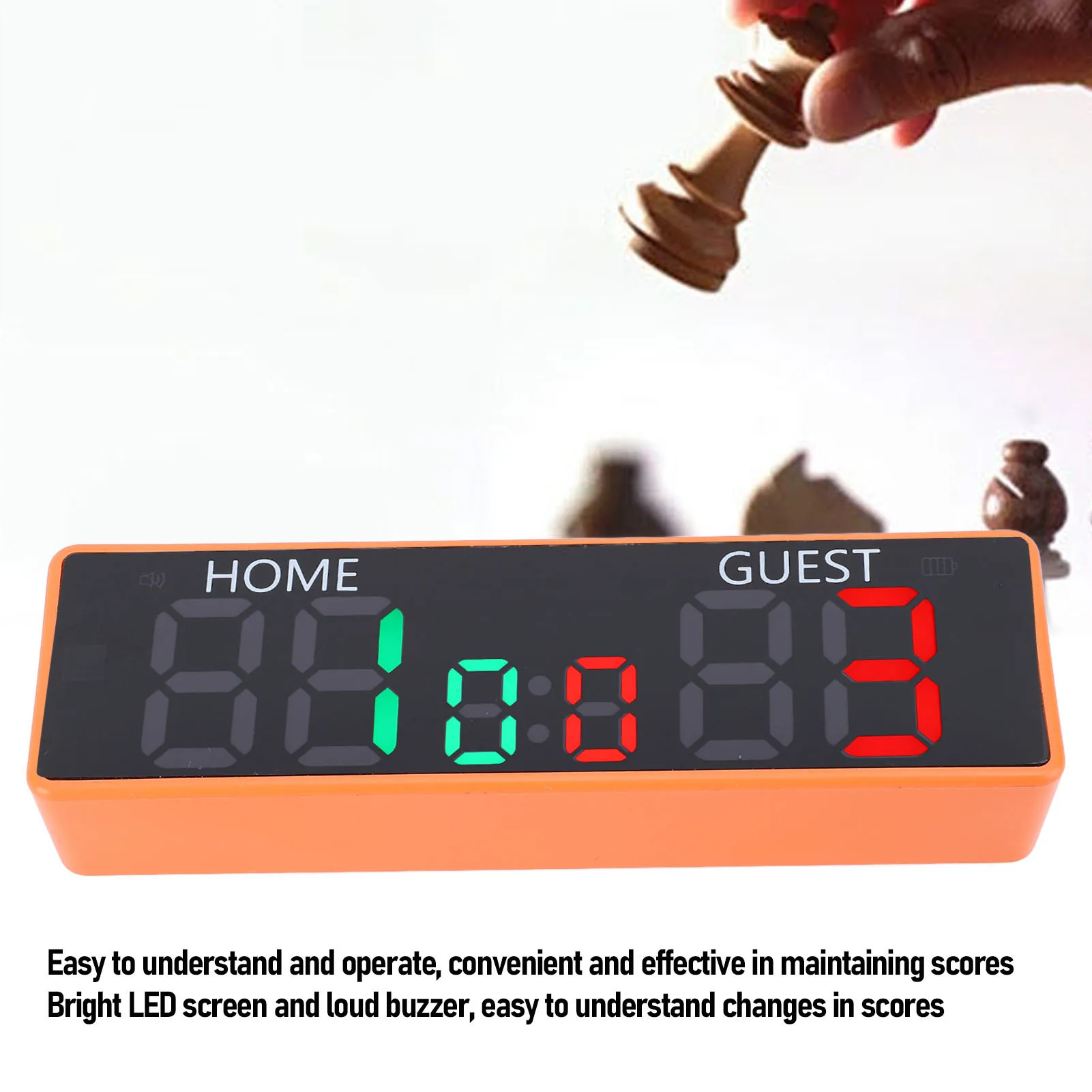 Mini Digital Scoreboard 6 Digit Portable Tabletop Score Counter with Buzzer Battery Powered for Chess Board Games