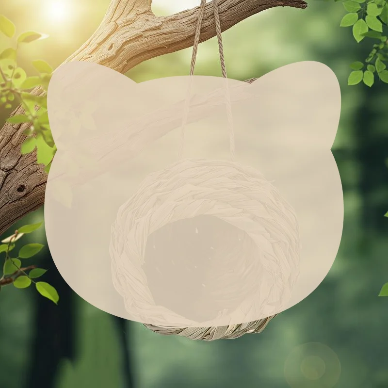 Breathable Woven Hanging Bird Nest Natural Handmade Birdhouse Safe Parrot Hideout for Outdoor Garden Patio Yard Pet Bird Bedroo
