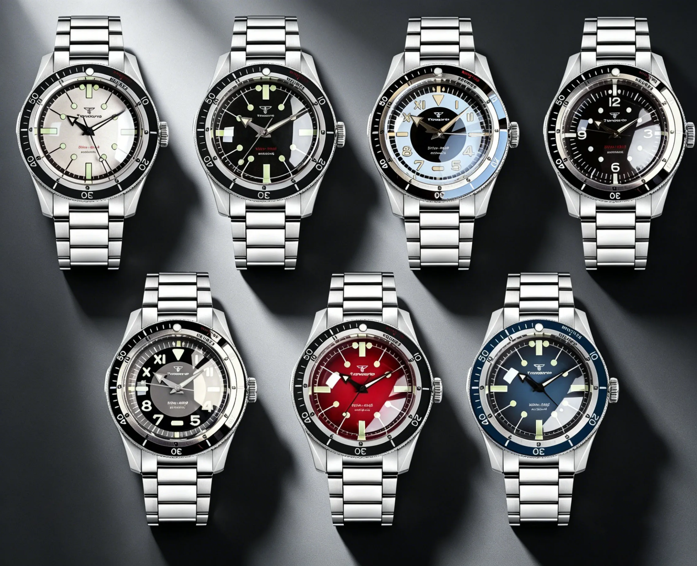 

Tandorio Retro Diver Mechanical Watch 20ATM Sapphire Glass Luminous Dial Hands Automatic Miyota8215 Men's Reloj Steel Bracelet