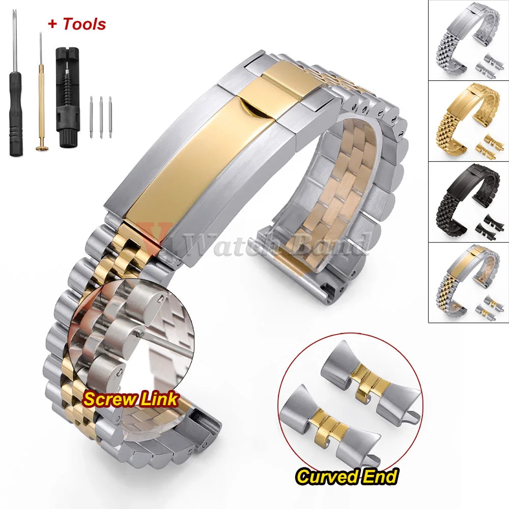 

Ремешок для часов Rolex DAYTONA SUBMARINER Yacht-Master из нержавеющей стали, 20 мм, 21 мм, 22 мм, для браслетов Jubilee Arc Curved End, роскошные браслеты