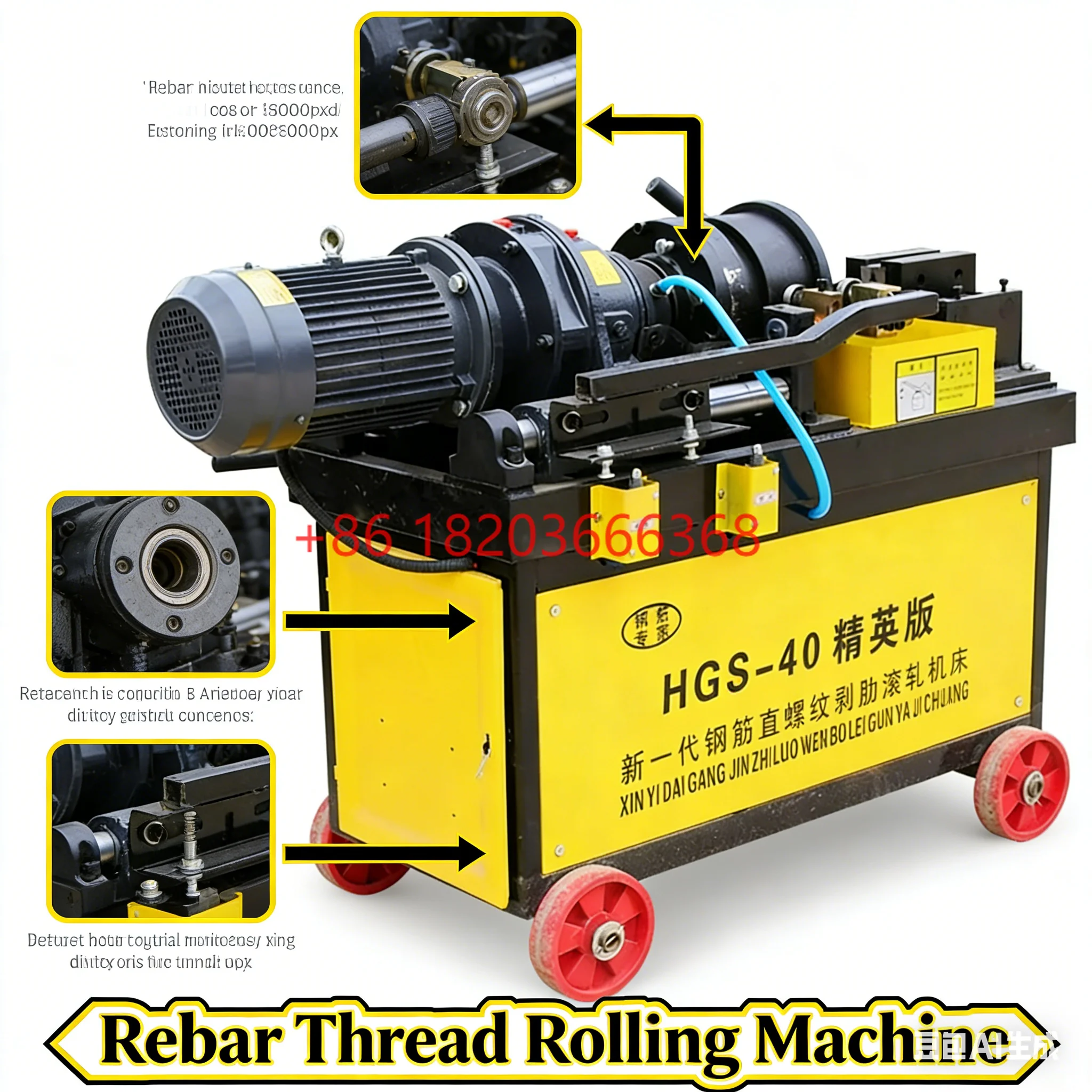 

Станок для накатки резьбы на арматурных муфтах с ЧПУ на заказ, с основным компонентом двигателя