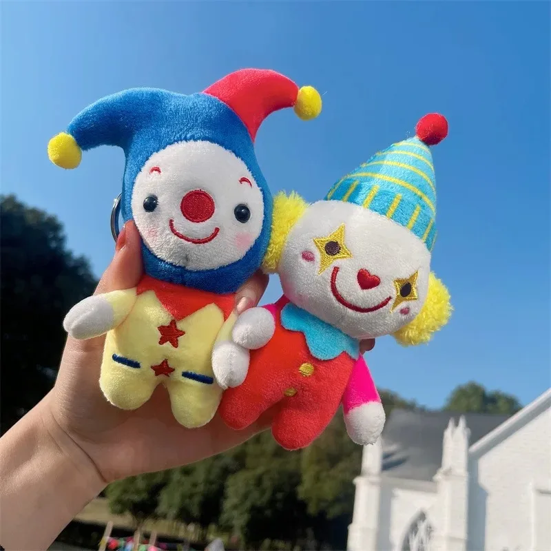 Personality Soft Fur Joker Creative Cartoon Circus Cute Keychain Plush Pendant Bookbag Access Doll Couple Keyring Gift