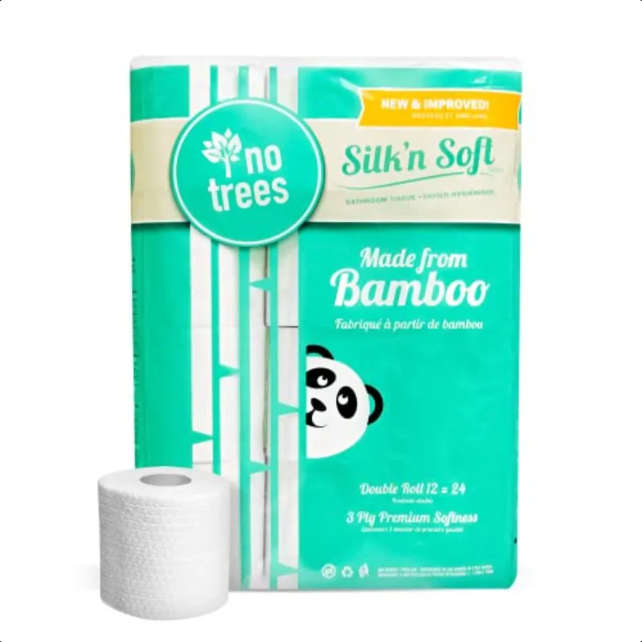 

Bamboo Toilet Paper TreeFree Environment Safe Biodegradable SepticSafe Fragrance Free Strong Dependable Panda Friendly Absorben