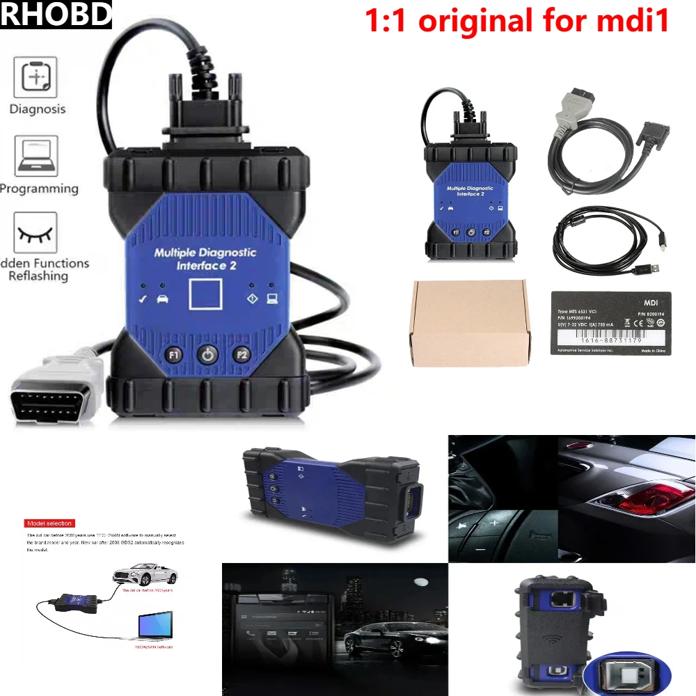 BEST 1:1 Original Double Board FORG-m MDI1 Multiple Diagnostic Interface USB WIFI HDD Software OBD2 Scanner FORGDS2 Tech2Win