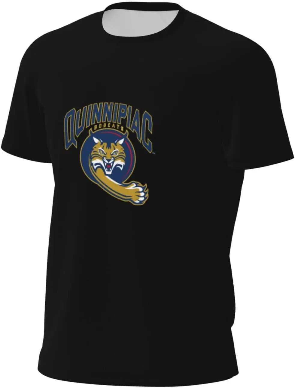 Lujzwop Quinnipiac University Logo Men's Crew Neck T-Shirt, Dry Moisture Wicking, Breathable Mesh Short Sleeve