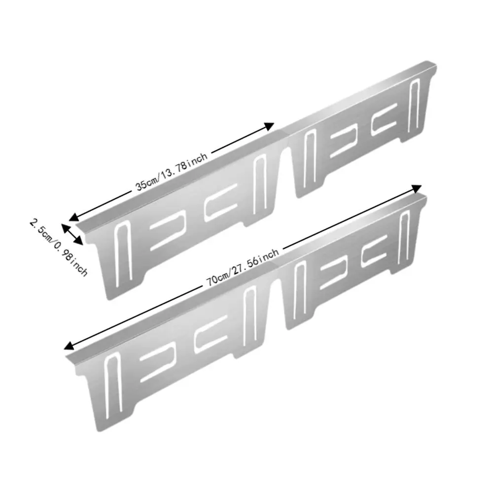 2 Pairs Stainless Steel Stove Gap Cover Retractable Black Silver Stove Gap Filler Heat-Resistant Expandable