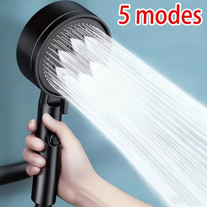 Hochdruck-Duschkopf, 5 Sprühmodi, Regenmassage-Spa, Robuster Kunststoff, Einfache Installation für Badezimmer und Badewanne – Detail 8