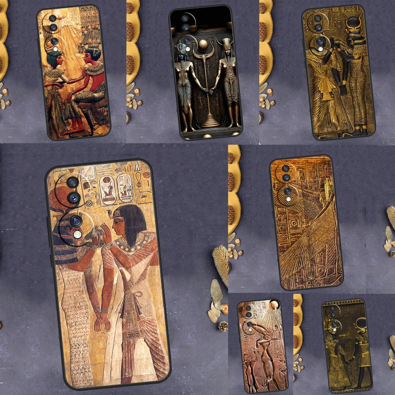 Egypt Pharaoh Mural Case For Huawei P30 Pro P20 P40 P50 P Smart Z Nova 5T Honor 70 50 X8 X9a Magic5 Lite Cover