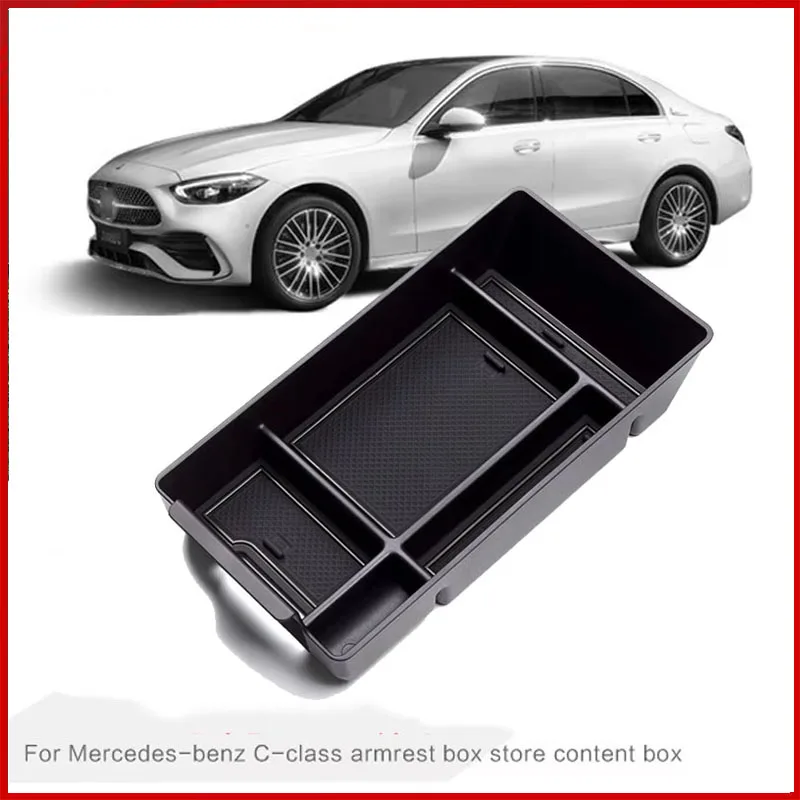 

For Mercedes-Benz C Series 2022 2023 2024 2025 ABS Center Armrest Storage Box Container Stowing Glove Box Car Accessories