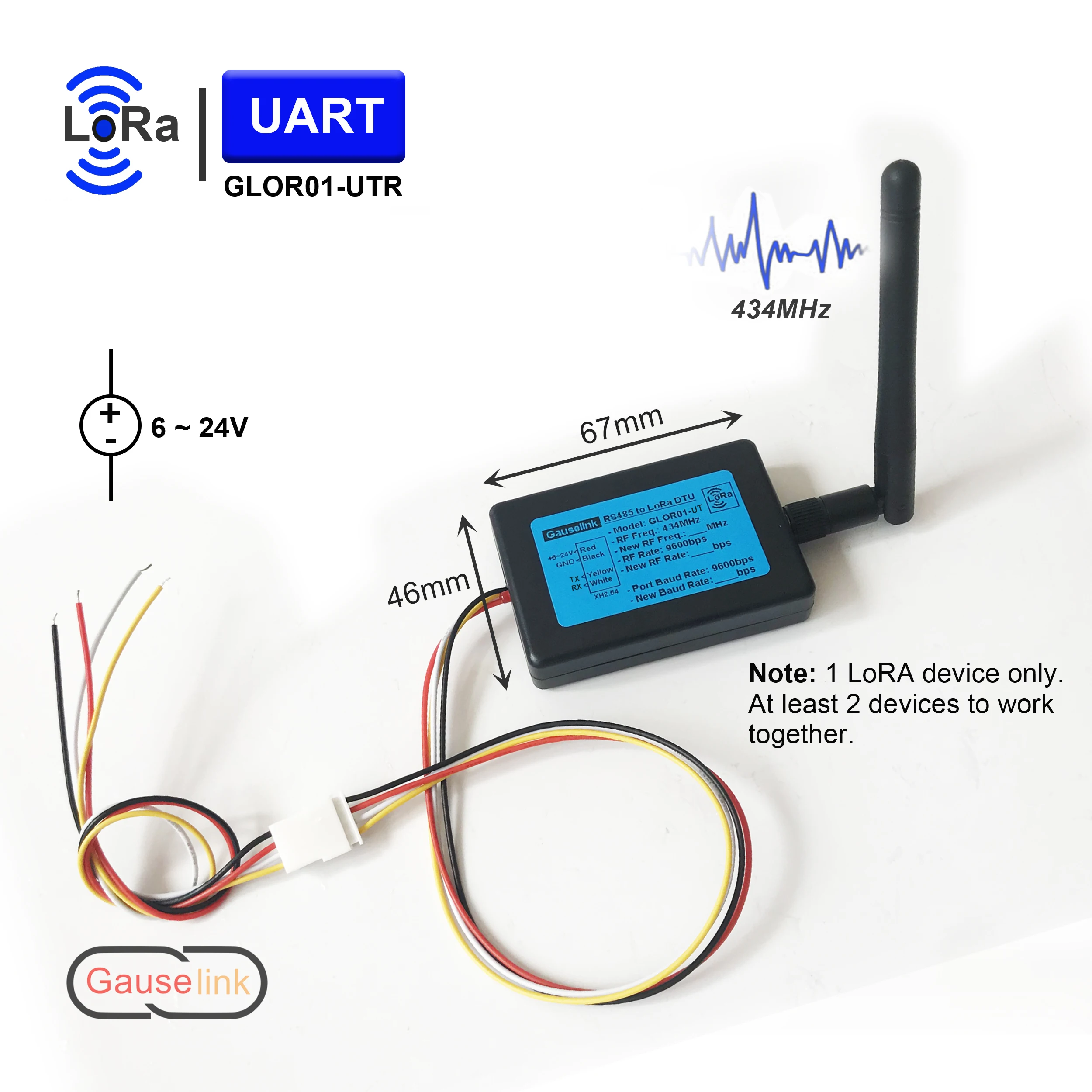 Remote Wireless Data Transmission Module, 3KM RF Transceiver with RS485 TTL UART, suitable