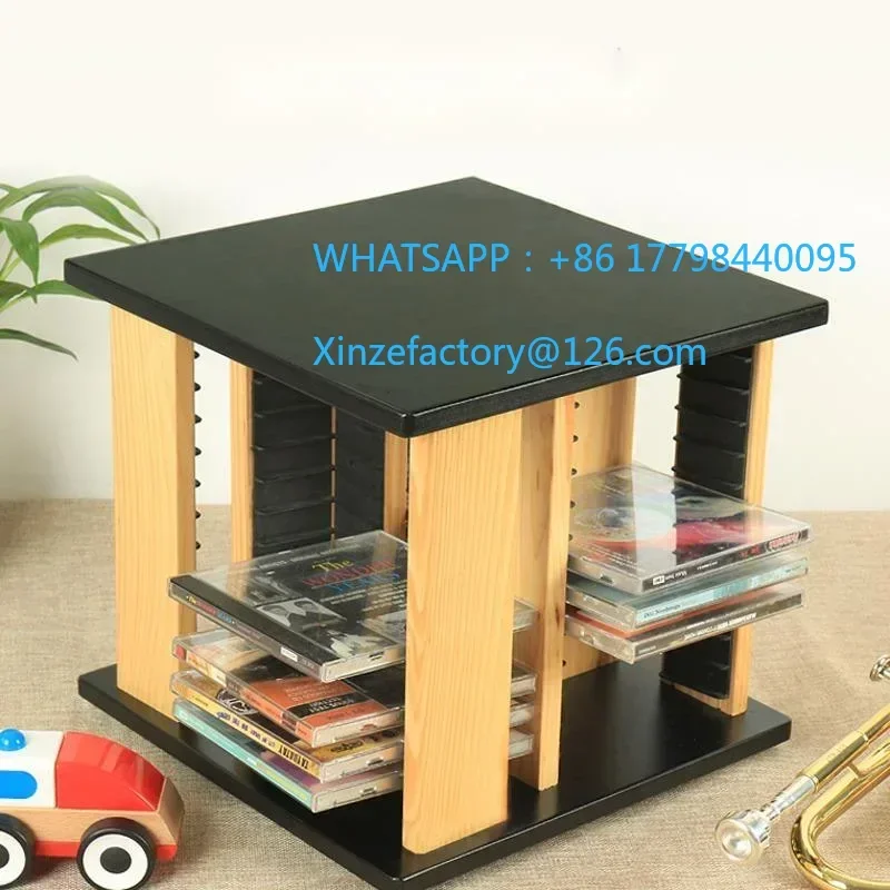 Настраиваемая вращающаяся на 360 градусов настольная полка для хранения компакт-дисков, компактный органайзер для дисков и коробка для сбора, идеальный подарок для меломана