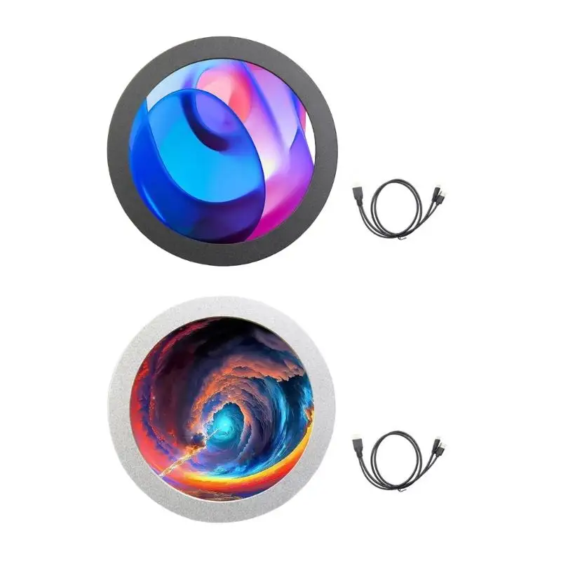 

31BA Metal Frame Round Secondary Monitor Screen For Desktop PC Monitoring Adjustment
