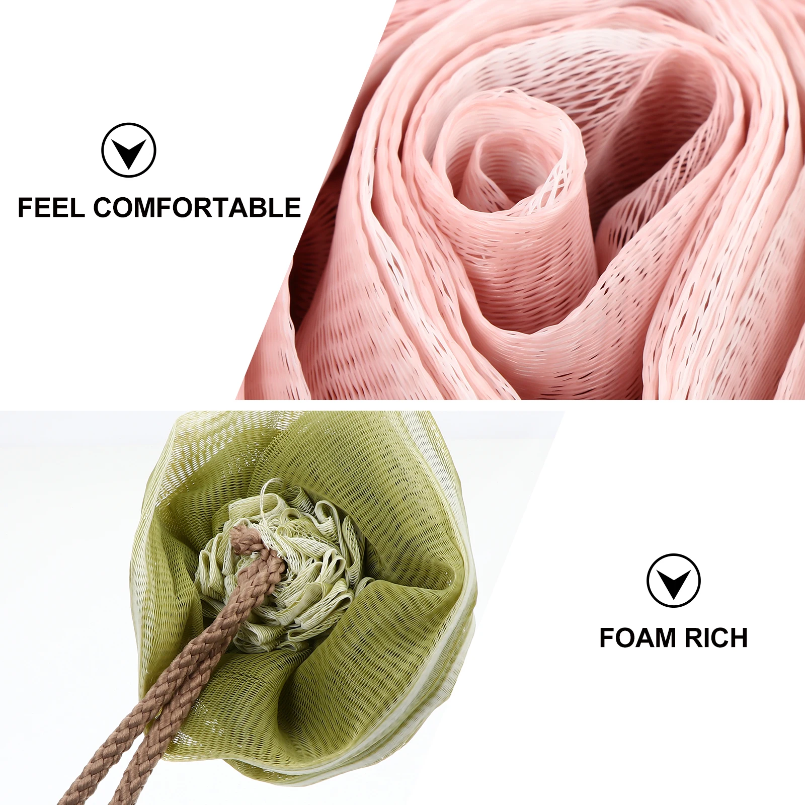 

3Pcs Shower Puff Bath Ball Scrubber Rich Bubble Soft Texture Comfortable Grip Environmentally Friendly Safe Elegant Color
