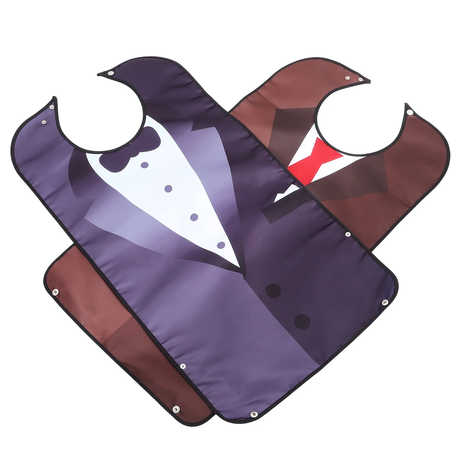 

2Pcs Polyester Adult Bibs Waterproof Eating Apron Stain Resistant Reusable Meal Bib for Dining Clothing Safety Shield