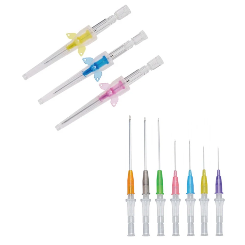 

50pcs Disposable Dog Cat I. V. Cannula Animal Catheter Pet Catheters with Heparin Cap 22G 24G 26G Veterinary Tools