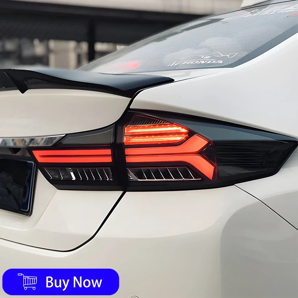 

For Honda City 2014-2019 Car Taillights Assembly LED Auto Rear Back Lamps Upgrade Audi A5 Style Streamer Brake Light Accessories
