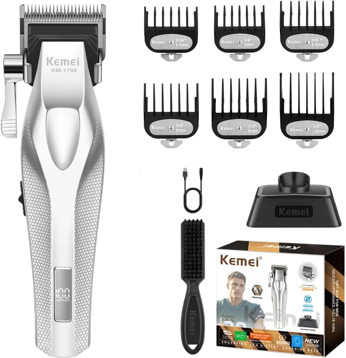 kemei-electric-cordless-hair-trimmer-professional-barber-hair-clipper-powerful-rechargeable-hair-cutting-machine-for-men-3000mah