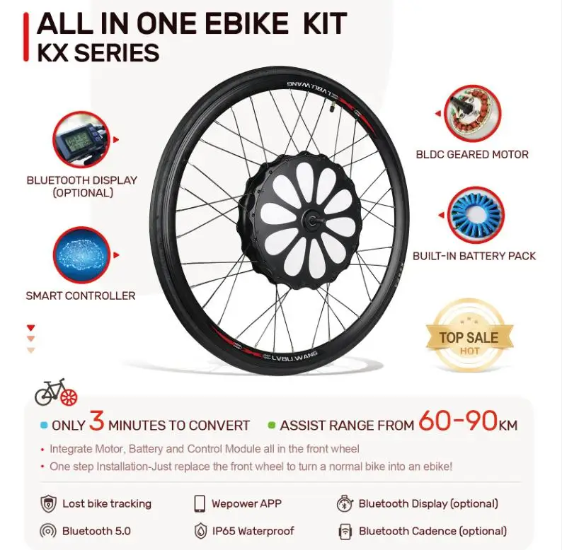 Road/Mountain Bike Seconds E-Bike Conversion Kit/Electric Bike Motor Wheel/Electric Bike Accessories