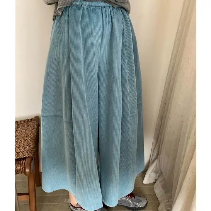 

New Stylish Corduroy Cropped Pants for Women, 2025 Autumn Season, Versatile and Casual Wide-leg Trousers