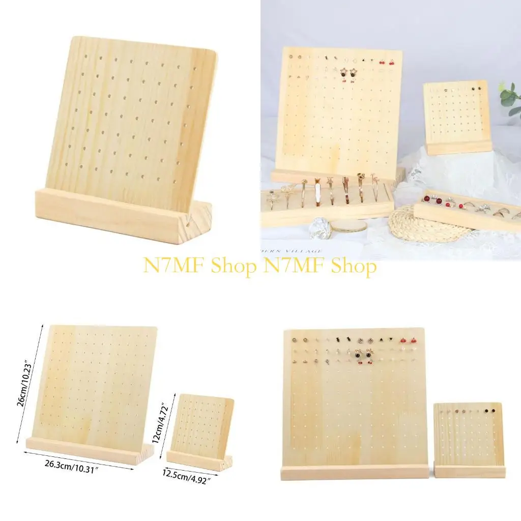 

N7MF Деревянная подставка для ювелирных изделий 56/132 Отверстия Держатель для сережек Стильный органайзер для сережек