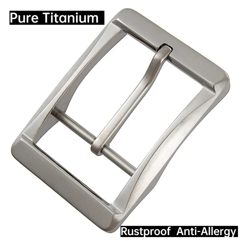 1Pcs Anti Allergy Pure Titanium Belt Buckle 40mm Wide Pin Buckles, Rustproof Durable Men Women Fashion Casual Belt Clasp Head