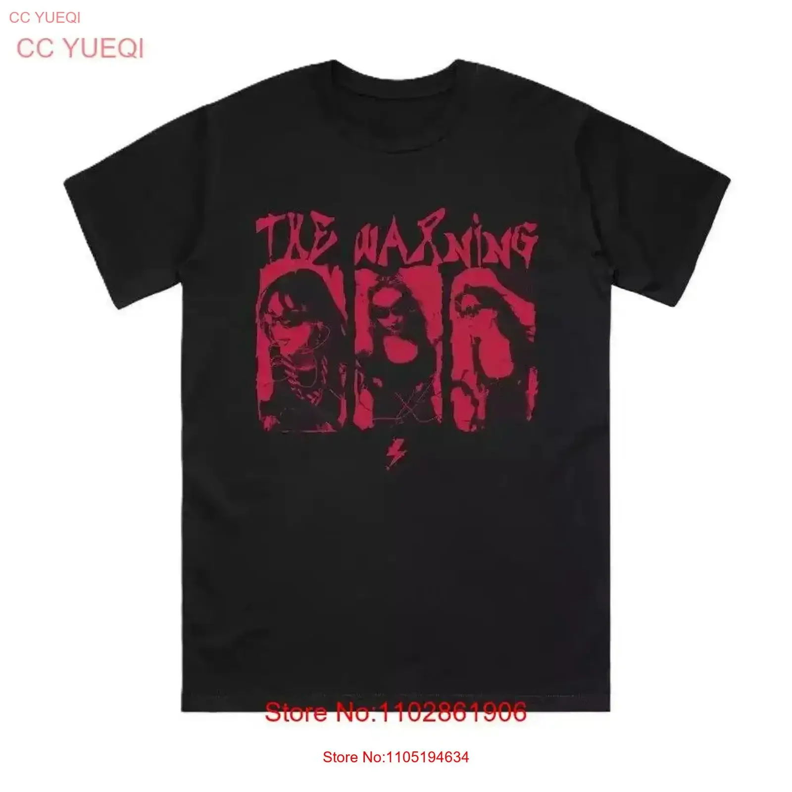 The Warning Band Full Size T shirt vintage Washed Breathable Unisex Comfortable homme designer clothes Slightly
