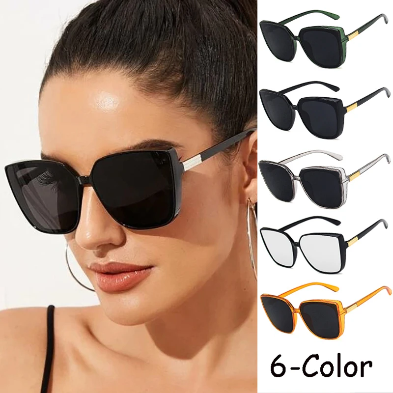 women's square large frame sunglasses trendy  men women retro glasses oculos unisex gradient hip hop