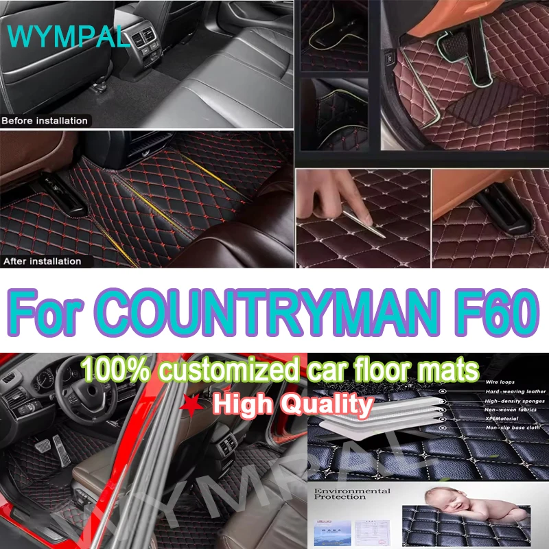 

Luxury Car Floor Mats for MINI COUNTRYMAN F60 5 Seat 2017-2021 Custom Eco-friendly Leather Car Accessories Interior Details