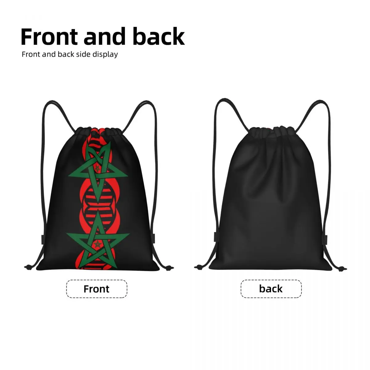 Mochila deportiva con cordón para hombre y mujer, bolso ligero con diseño personalizado de la bandera marroquí, Its In My DNA, Marruecos, almacenamiento para gimnasio