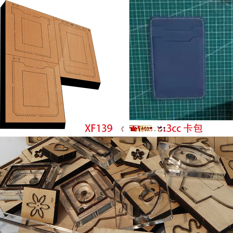 

New Japan Steel Blade Wooden Die card bag。Wallet Leather Craft Punch Hand Tool Cut Knife Mould XF139 leather craft