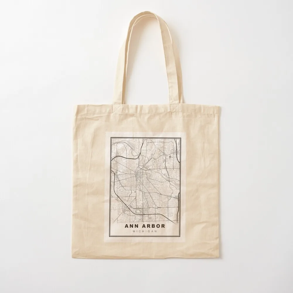 Ann Arbor Map Tote Bag canvas shopping bag Shopper bag