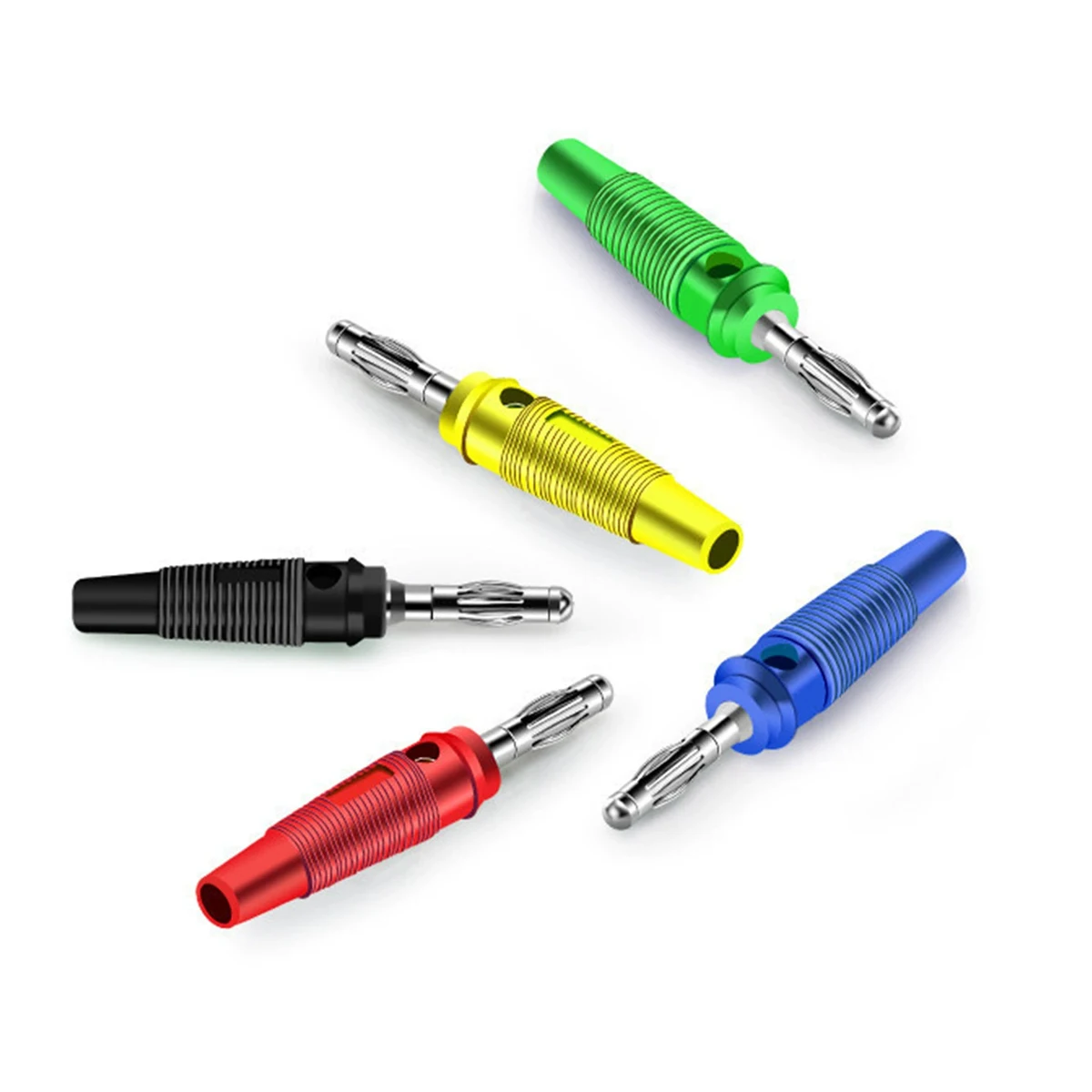 5PCS 4MM Stackable Banana Plug Connector Solder-Free Screw Terminal Wire Pin Connectors For Audio Speaker Power Wire Connection