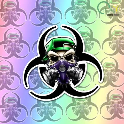3D Biochemical Gas Mask Decal Funny Skull Car Sticker for SUV 4X4 Window Bumper Offroad Trunk Decoration JDM Stickers